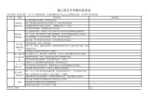 工程施工扬尘专项整治检查表