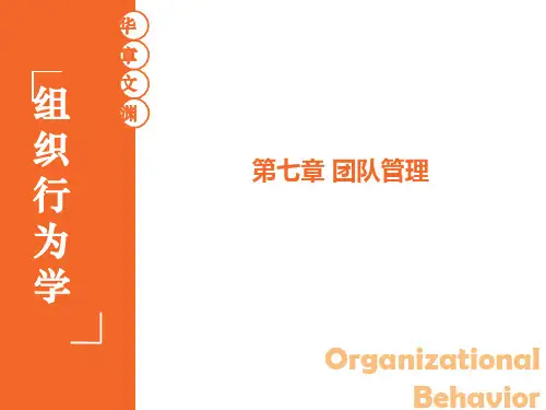组织行为学 陈春花 07 第七章 团队管理 第3版 华南理工大学 工商管理学院