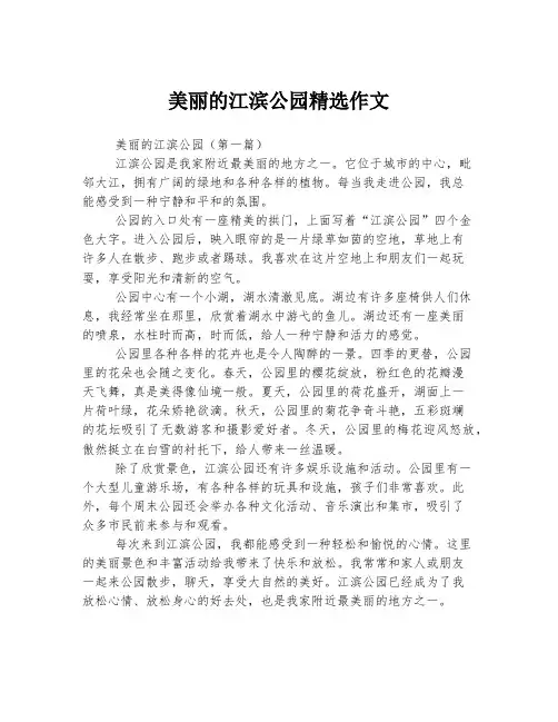 美丽的江滨公园精选作文