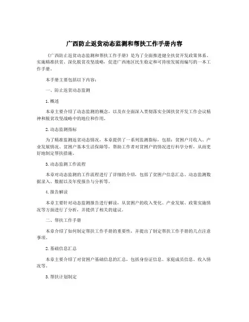 广西防止返贫动态监测和帮扶工作手册内容