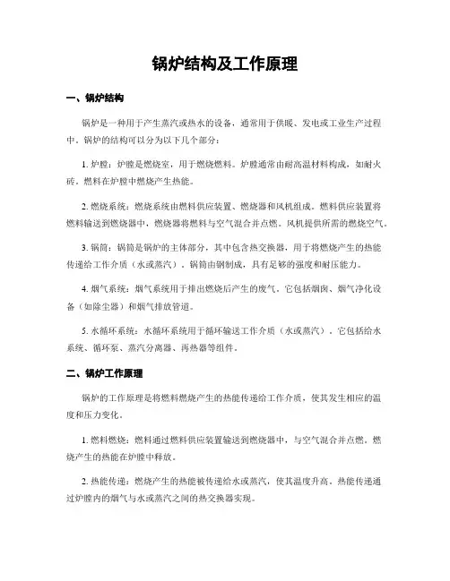 锅炉结构及工作原理