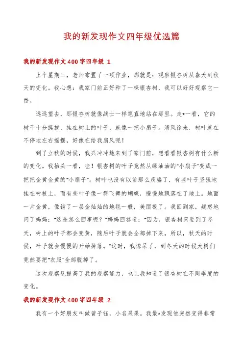 我的新发现作文四年级优选篇