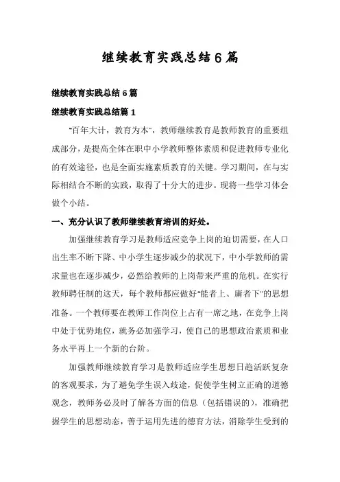 继续教育实践总结6篇