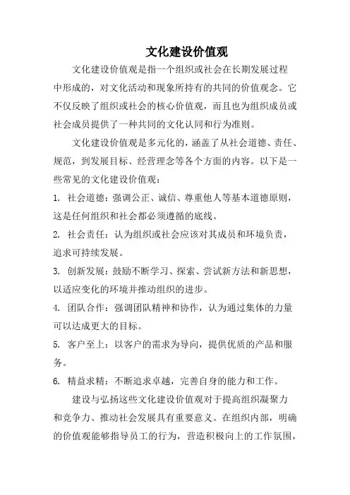 文化建设价值观