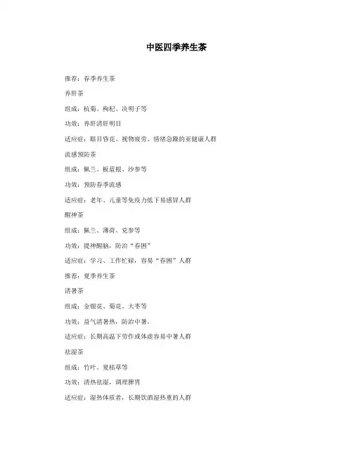 中医四季养生茶