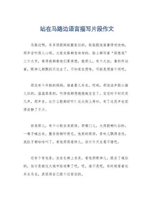 站在马路边语言描写片段作文