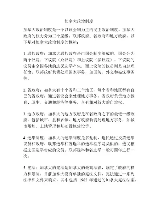 加拿大政治制度