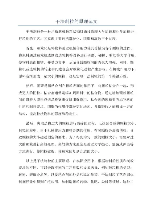 干法制粒的原理范文