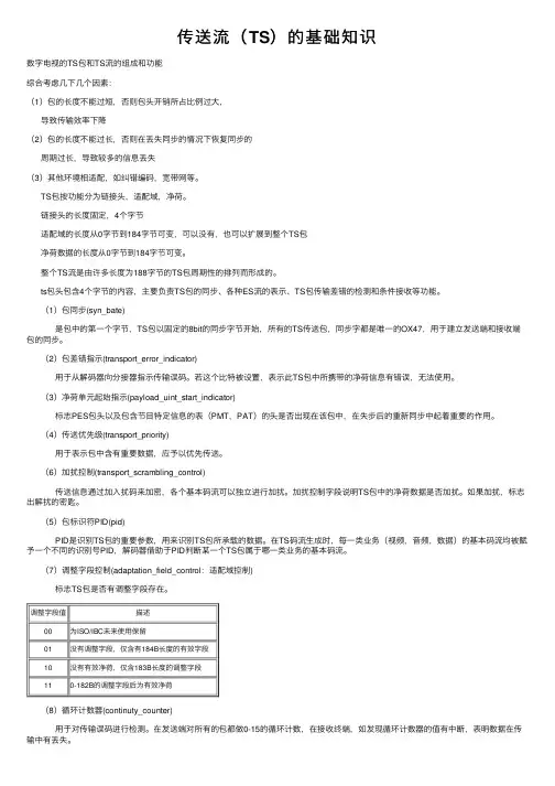 传送流（TS）的基础知识