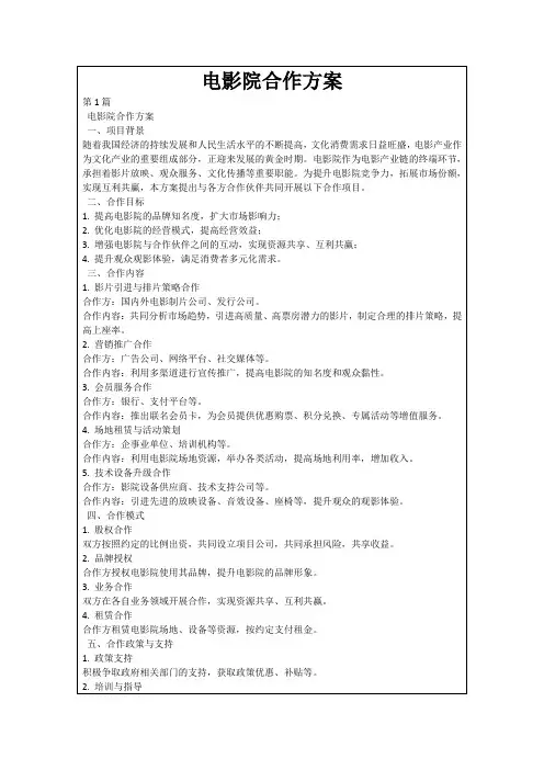 电影院合作方案