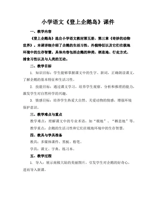 小学语文《登上企鹅岛》课件