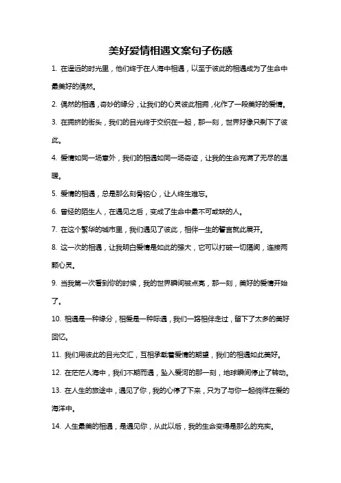 美好爱情相遇文案句子伤感