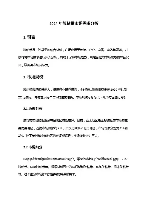 2024年胶粘带市场需求分析