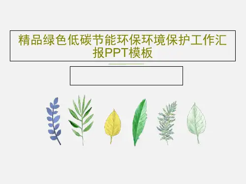 精品绿色低碳节能环保环境保护工作汇报PPT模板29页PPT