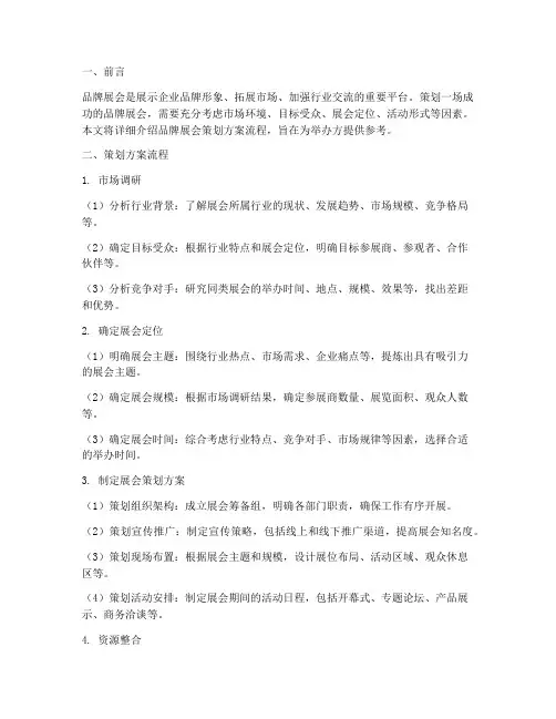 品牌展会策划方案流程