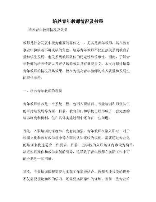 培养青年教师情况及效果