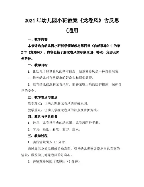 2024年幼儿园小班教案《龙卷风》含反思(通用