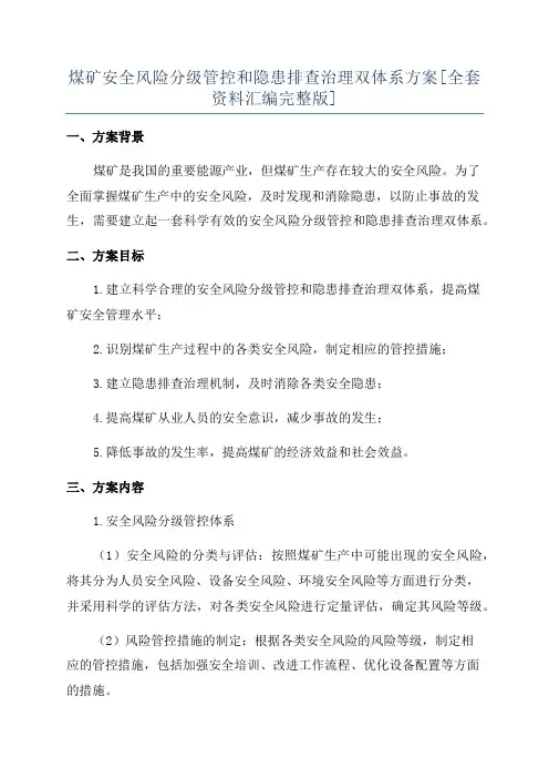 煤矿安全风险分级管控和隐患排查治理双体系方案[全套资料汇编完整版]