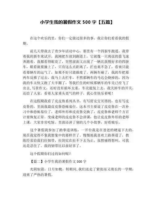 小学生我的暑假作文500字【五篇】