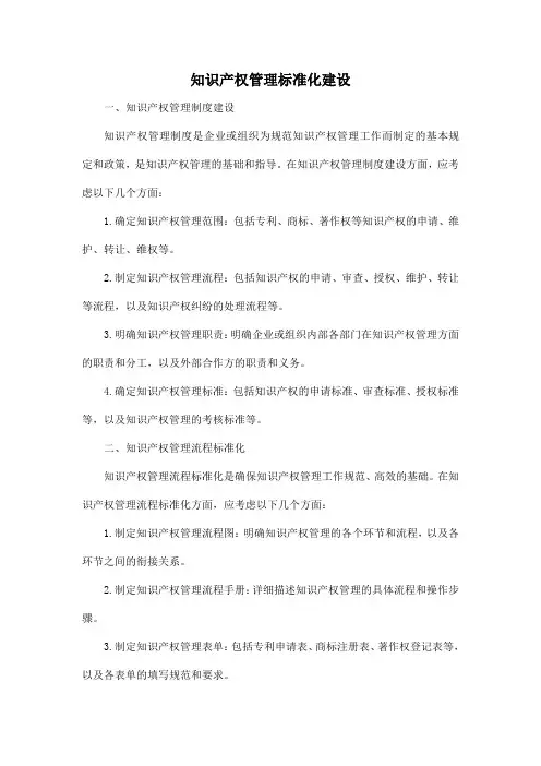 知识产权管理标准化建设