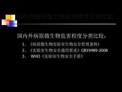 生物安全实验室病原微生物实验活动危险度评估