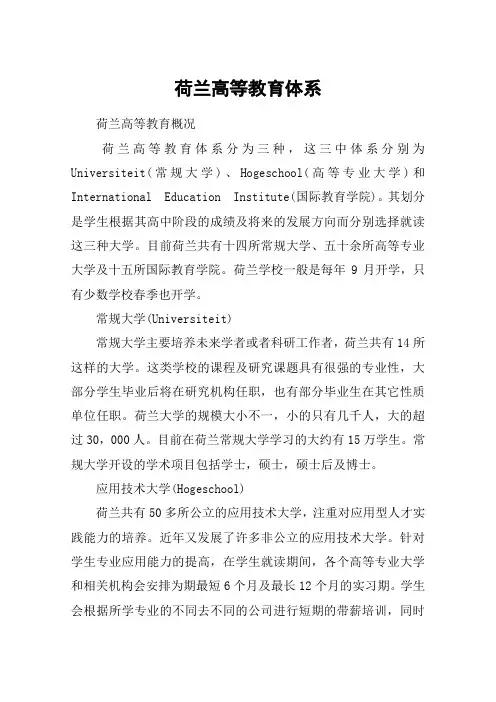 荷兰高等教育体系
