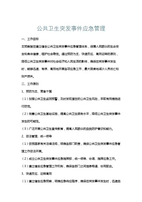 公共卫生突发事件应急管理