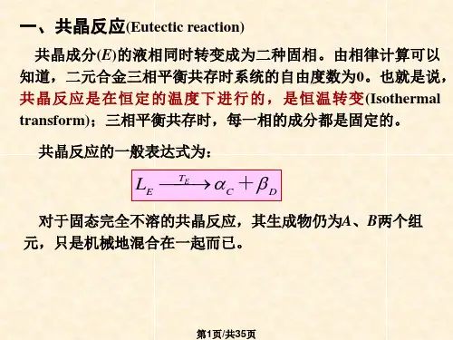 材料科学基础I54二元共晶合金相图
