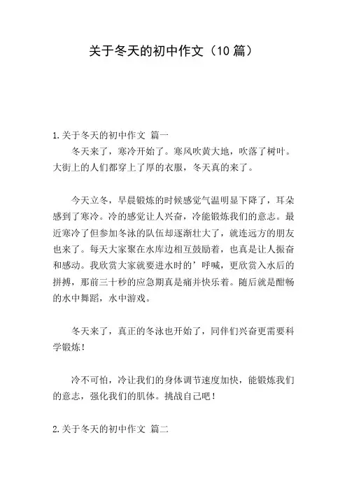 关于冬天的初中作文(10篇)
