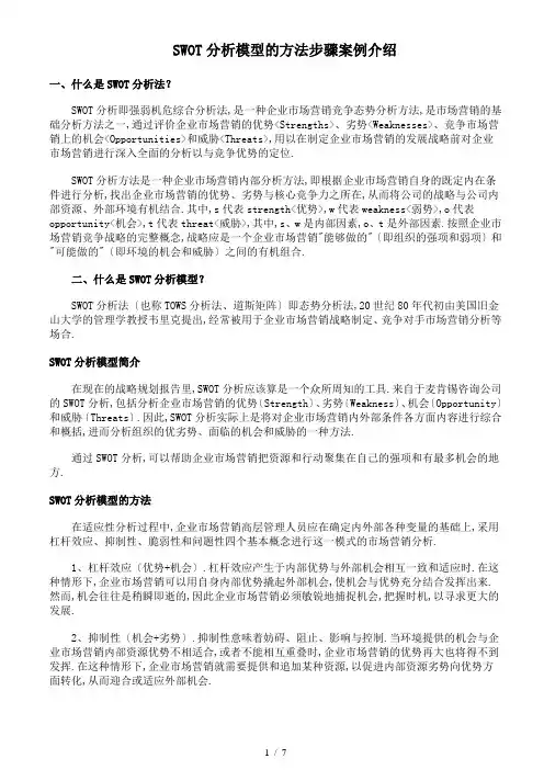 SWOT分析模型的方法步骤案例介绍