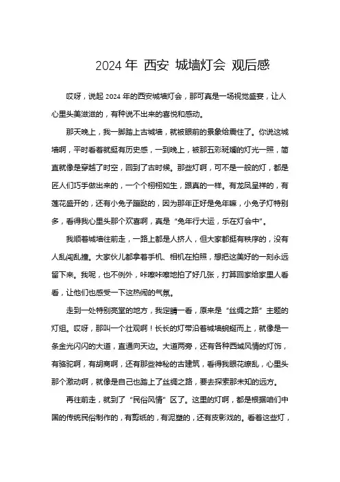 2024年 西安 城墙灯会 观后感