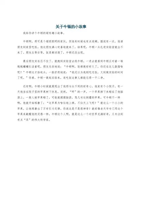关于牛顿的小故事