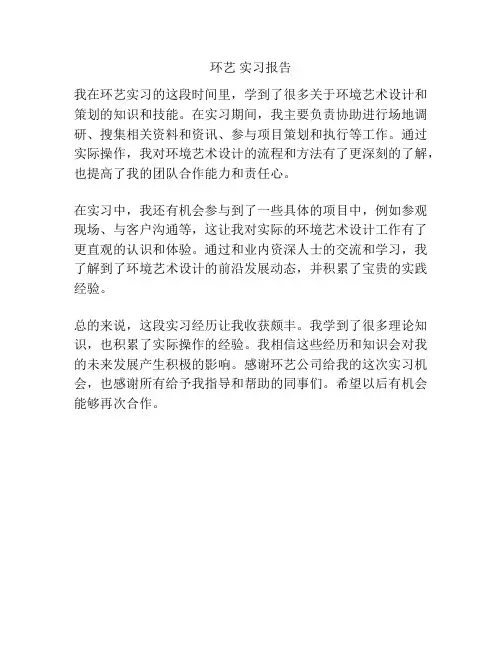 环艺 实习报告