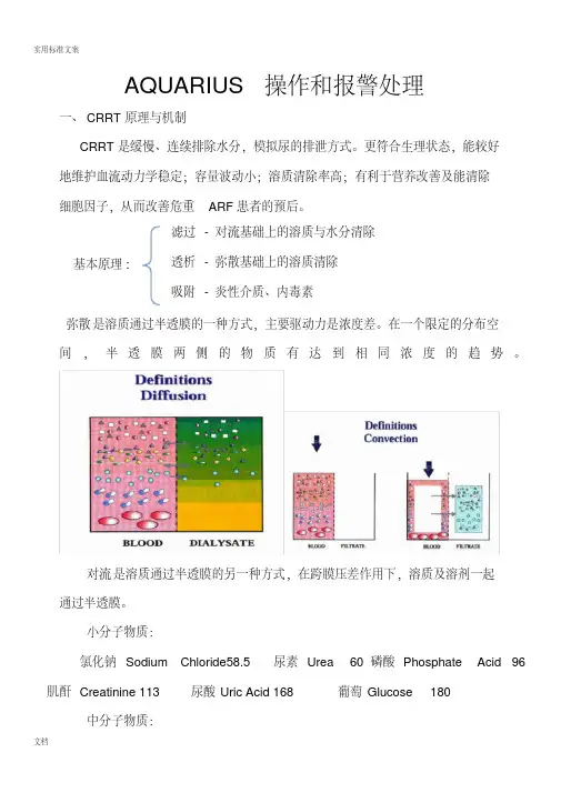 Aquarius百特血透机操作