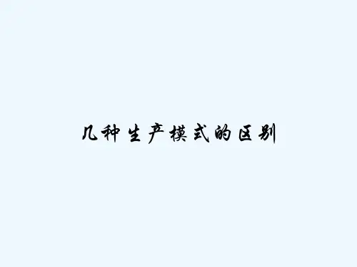 几种生产模式的区别-