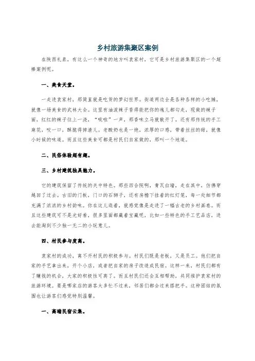 乡村旅游集聚区案例