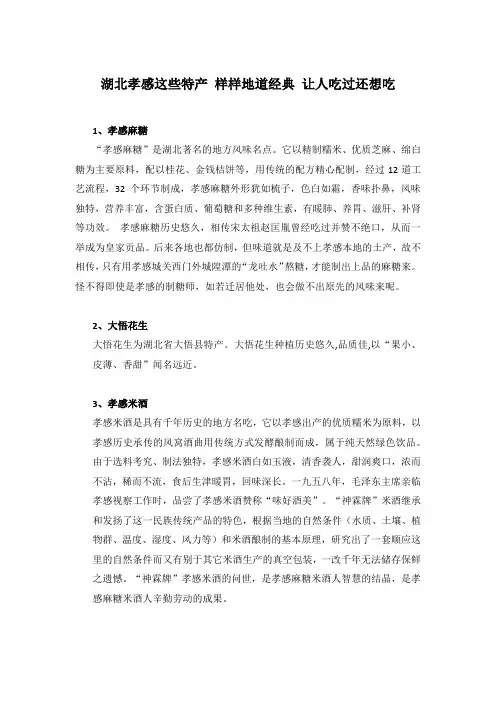 湖北孝感这些特产 样样地道经典 让人吃过还想吃
