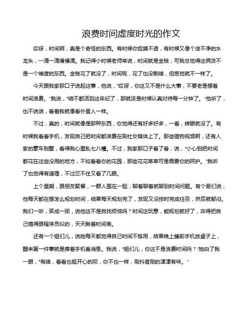 浪费时间虚度时光的作文