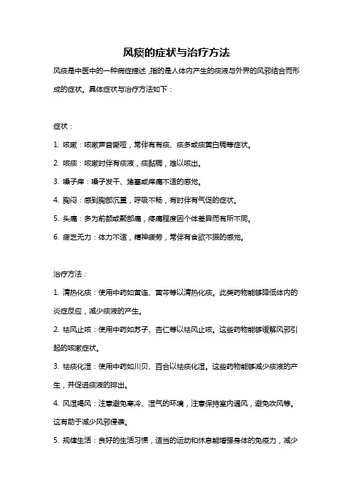 风痰的症状与治疗方法
