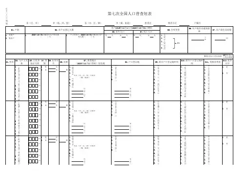 全国人口普查表