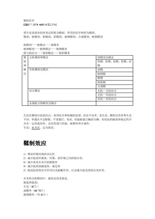 皮革鞣制化学