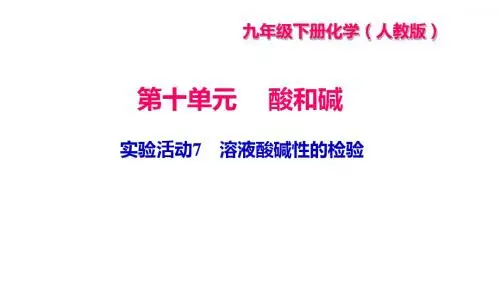 实验活动7 溶液酸碱性的检验