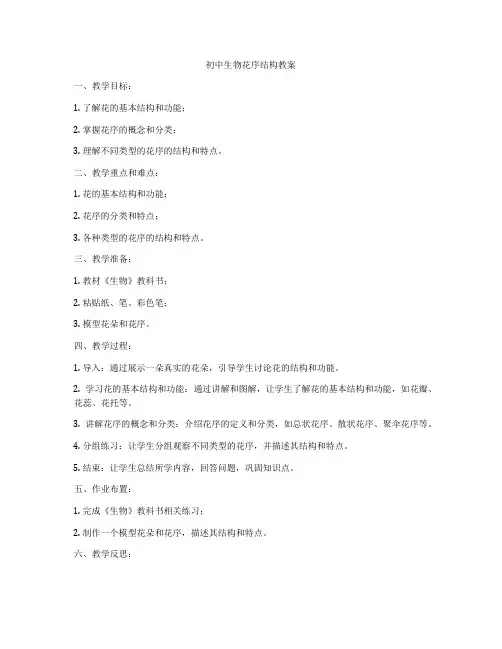 初中生物花序结构教案
