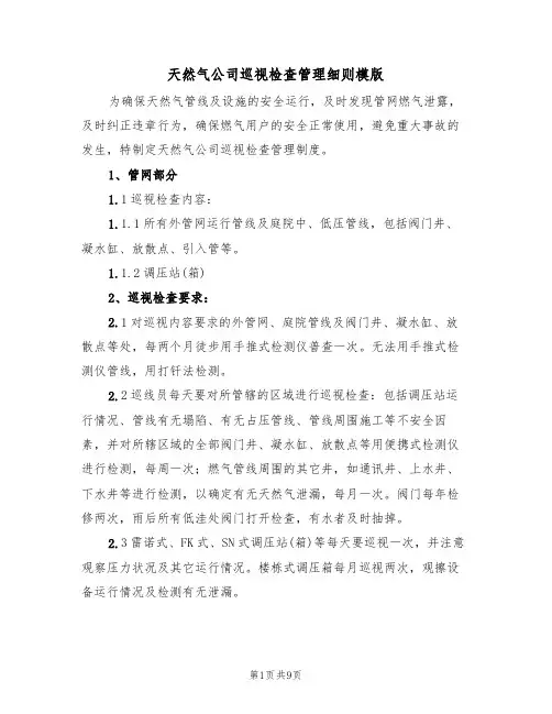 天然气公司巡视检查管理细则模版(3篇)