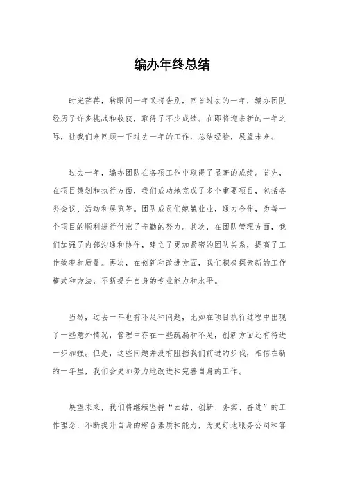 编办年终总结