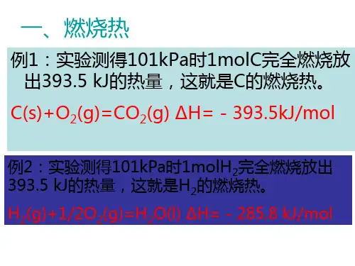 高二化学燃烧热 能源(PPT)5-3