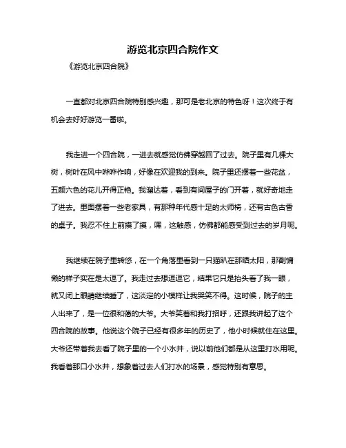 游览北京四合院作文