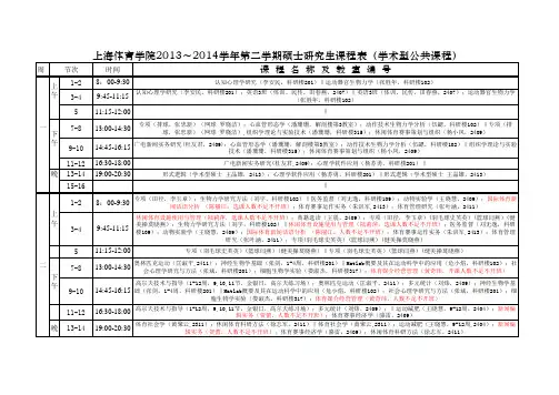 13-14-2课表汇总 - 上海体育学院院研究生处