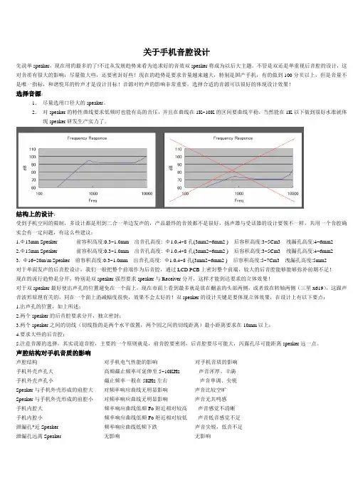 手机声腔设计