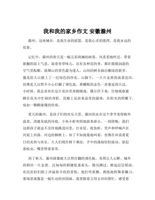 我和我的家乡作文 安徽滁州